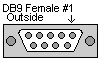 DB9 Female Outside Diagram